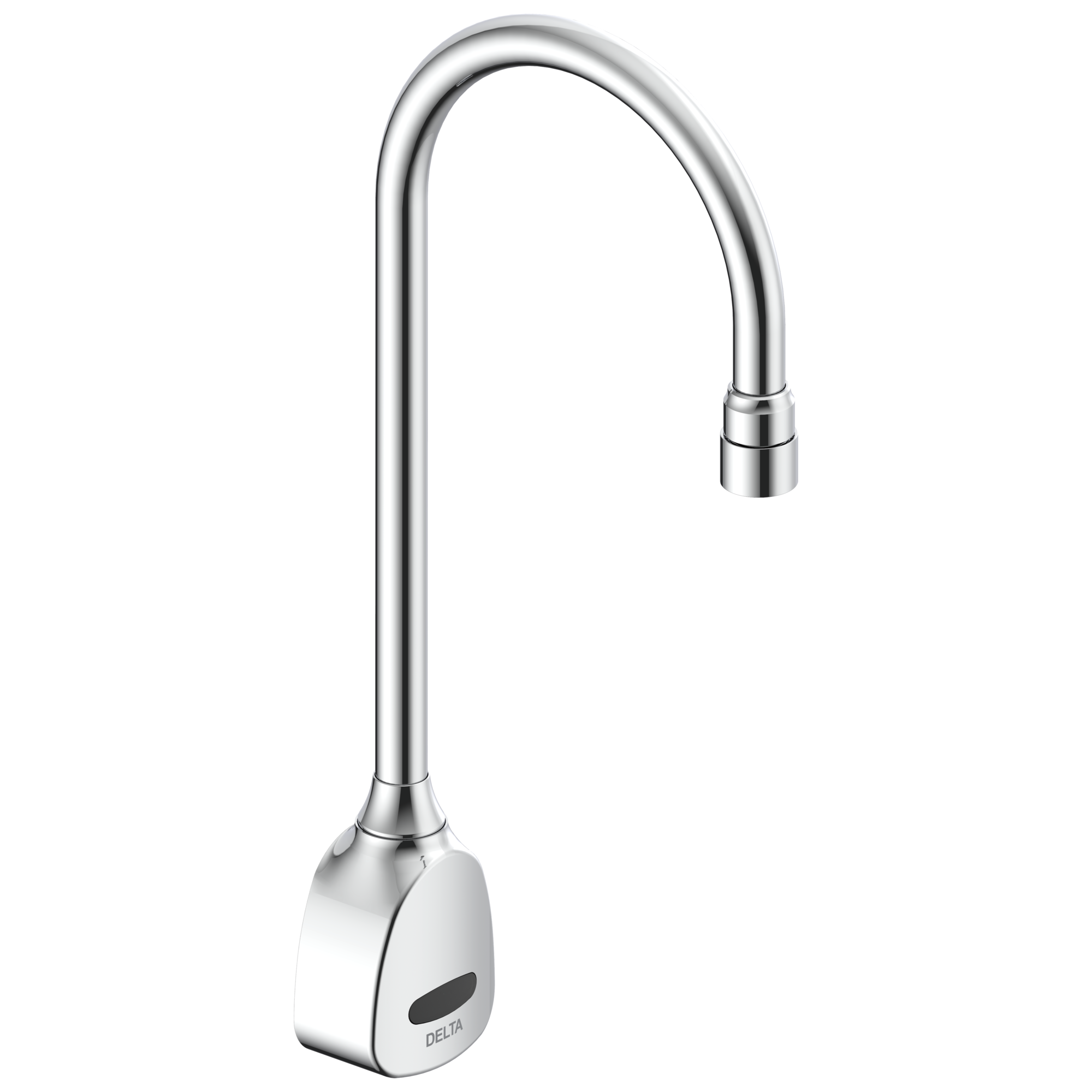 Delta Commercial 1500T Series: Battery Operated Electronic Wall Mount Faucet with Gooseneck Spout