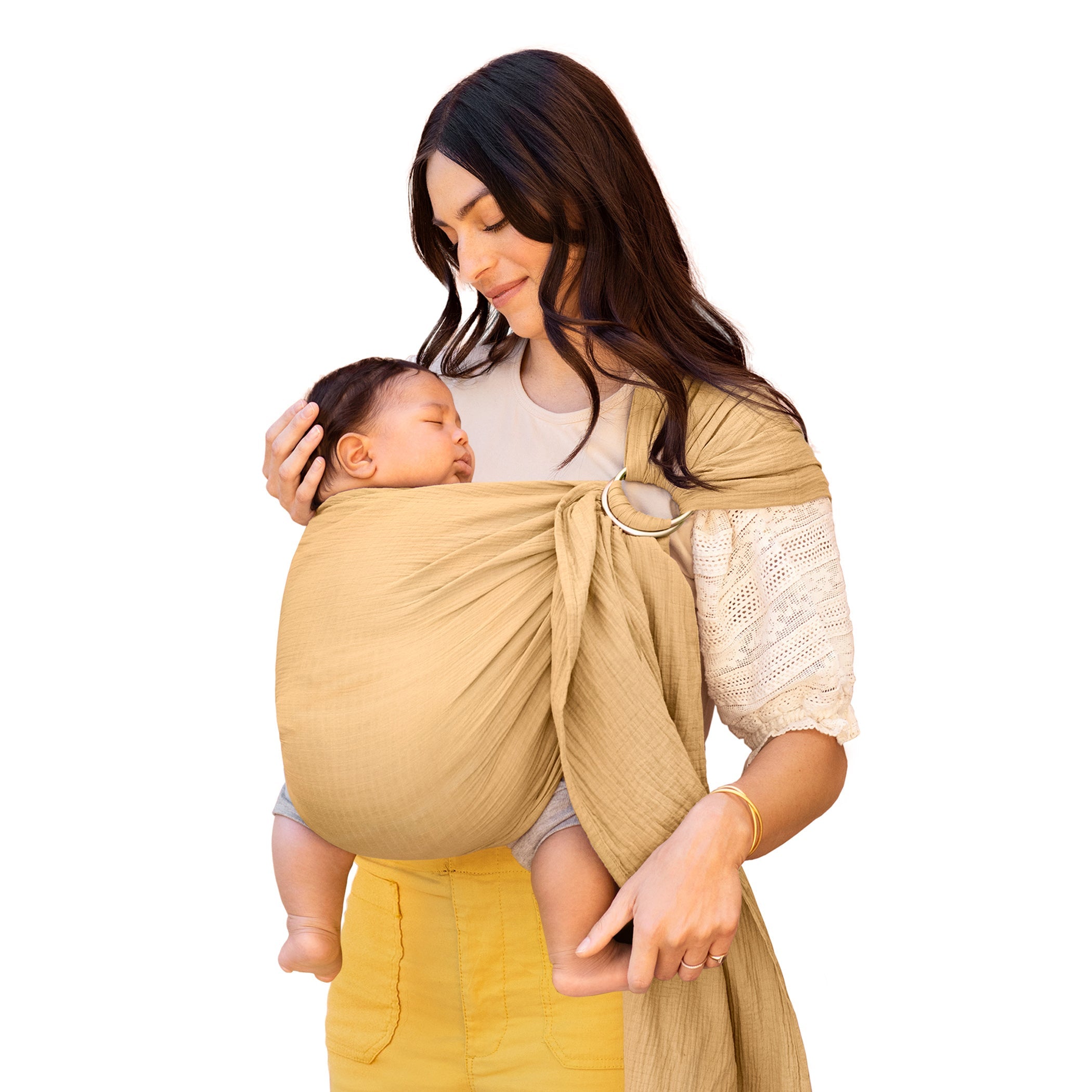 Ring Sling Double Gauze – Saffron