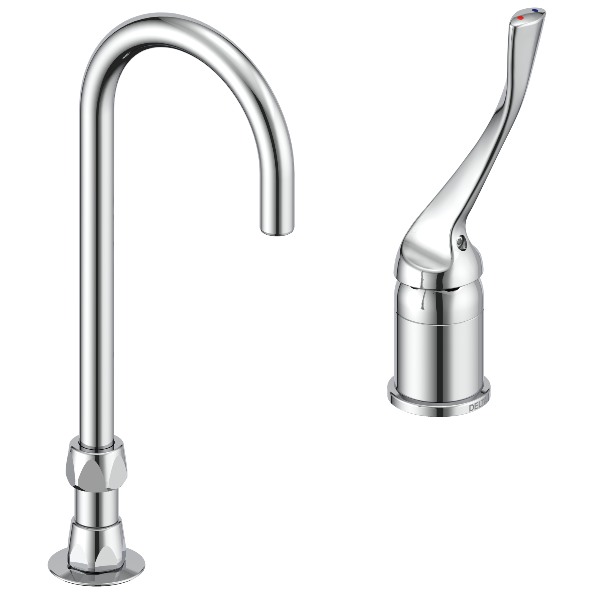 Delta 24T2673 Single Control Mixing Faucet with Gooseneck Spout – Less Pop-Up