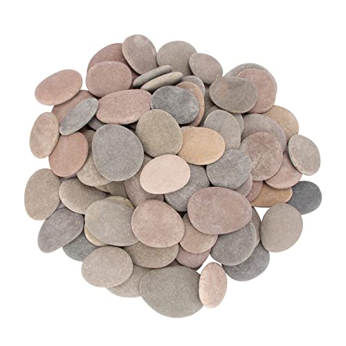 [About 95 PCS – 100 PCS](18 Pounds) Painting Rocks,River Rocks,2.2″-3.5″ Craft Rocks,Flat Rocks,DIY Stones,Smooth Rocks,Rock Painting,Rocks for Arts