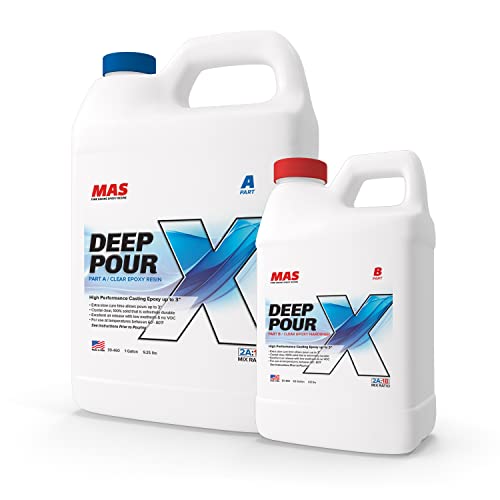 MAS Epoxies Deep Pour X Epoxy Resin Kit for Casting, Encapsulating, Filling Large Voids, River Tables, Sculptures, Live Edge Wood Tables (1.5 Gallon)