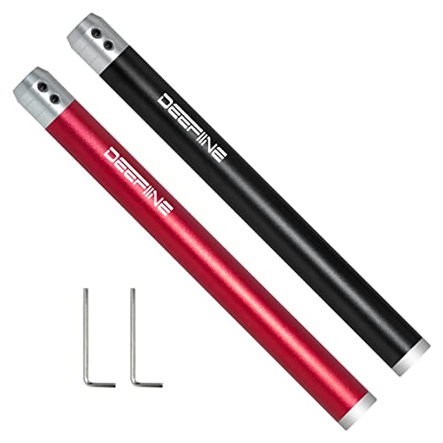 DEEFIINE 2PCS Carbide Wood Lathe Truning Tools Grip Handle, Accept 10mm Square Turning Tool bar (Black and red)