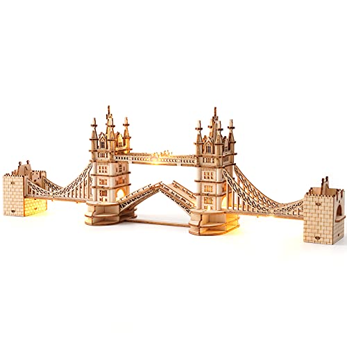 RoWood London Tower Bridge 3D Wooden Puzzle with LED Lights for Adults