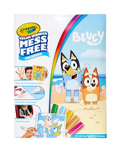 Crayola Bluey Color Wonder Coloring Set, 18 Bluey Coloring Pages, Mess Free Coloring for Toddlers, Bluey Toys & Gifts for Kids