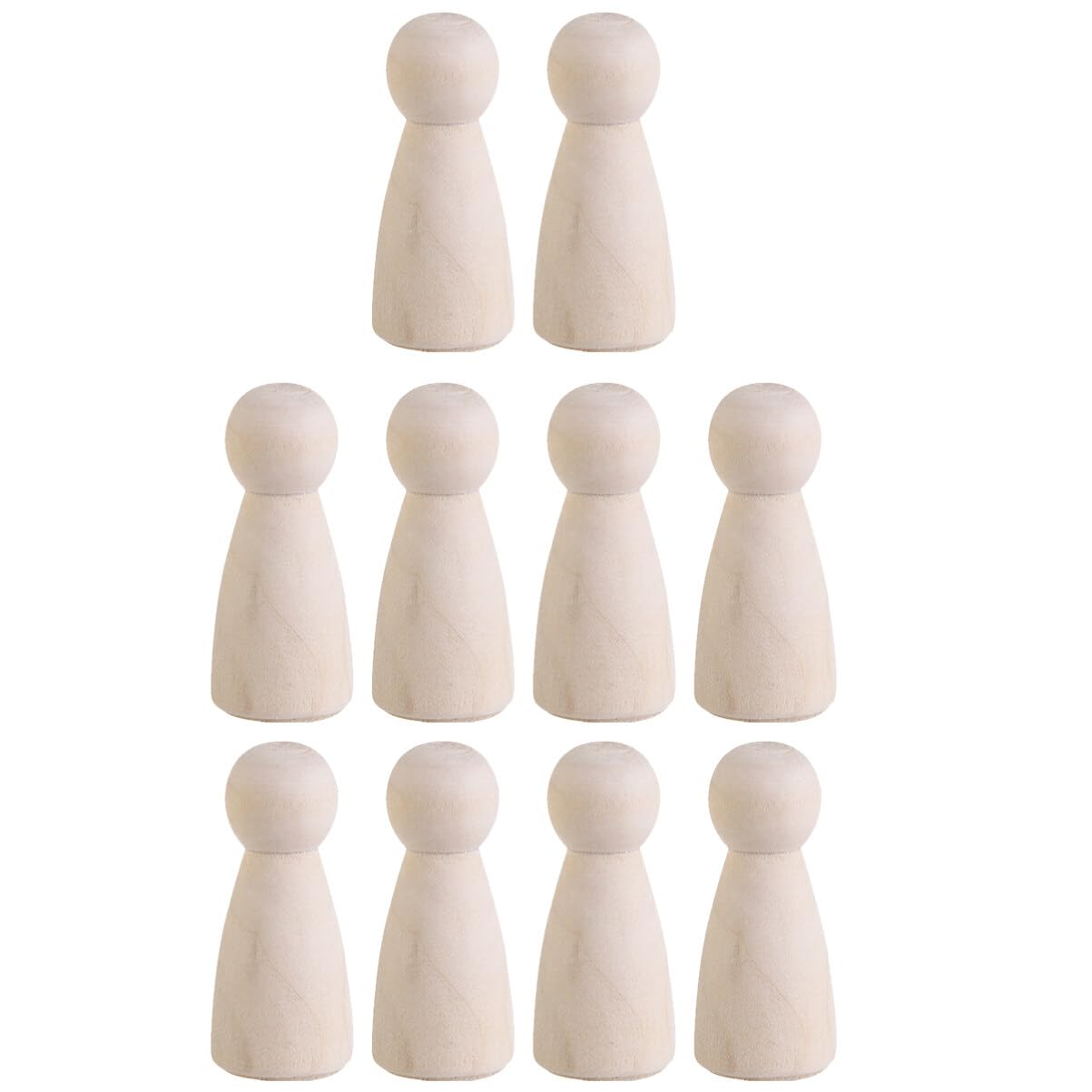 Ciieeo 10pcs DIY Plain Blank Wooden Peg Dolls Unfinished Wooden Peg Dolls Decorative Peg Doll for DIY Arts and Crafts