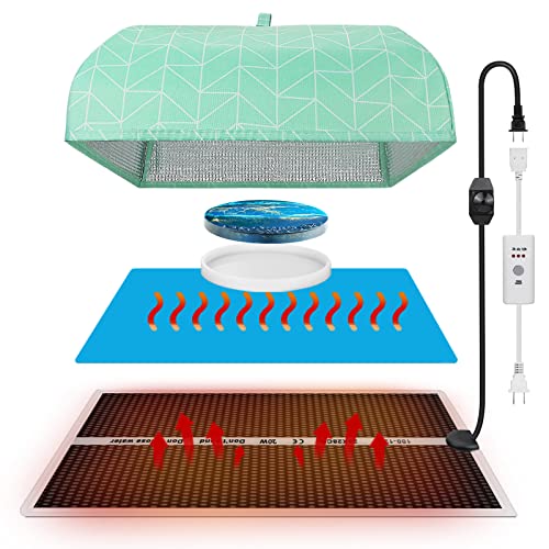 Resin Heating Mat with Cover Timer, Fast Resin Curing Mat, Epoxy Heater Silicone Heat Pad Drying Machine