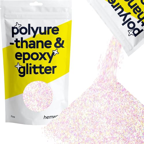 Hemway Polyurethane & Epoxy Resin Glitter 100g / 3.5oz Metallic Crystal Flake Additive for Flooring Jewelry Tumblers Glass Pigment – Fine (1/64″