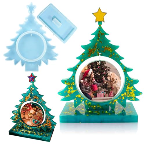 Wehous Resin Molds for Photo Frame, Large Christmas Tree Resin Mold, Picture Frame Silicone Epoxy Casting Mold, Unique Resin Art Mold Christmas