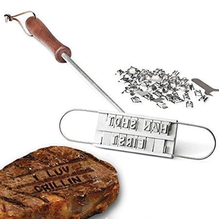 Harlov BBQ Meat Branding Iron with Customisable Letters & Convenient Storage Bag