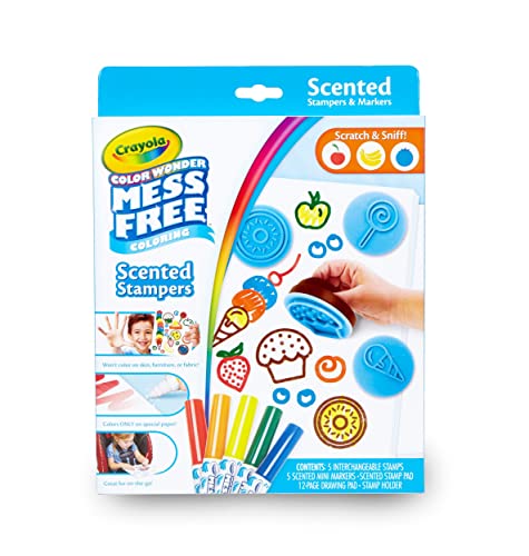 Crayola Color Wonder Scented Markers & Stamps Set, Mess Free Coloring for Toddlers, Gifts for Kids 3+