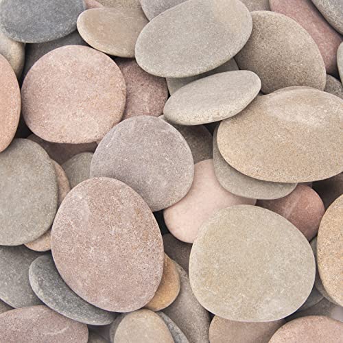 [About 97 PCS – 102 PCS](18.2 Pounds) Painting Rocks,2.26″-3.49″ River Rocks,Flat Stones,Craft Rocks,DIY Rocks