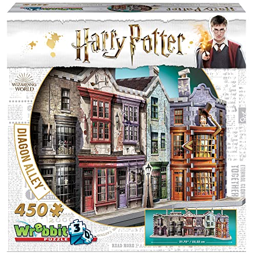 Wrebbit3D Harry Potter Diagon Alley 3D Puzzle for Teens and Adults | 450 Real Jigsaw Puzzle Pieces | Not Just an Ordinary Model Kit for Adults for