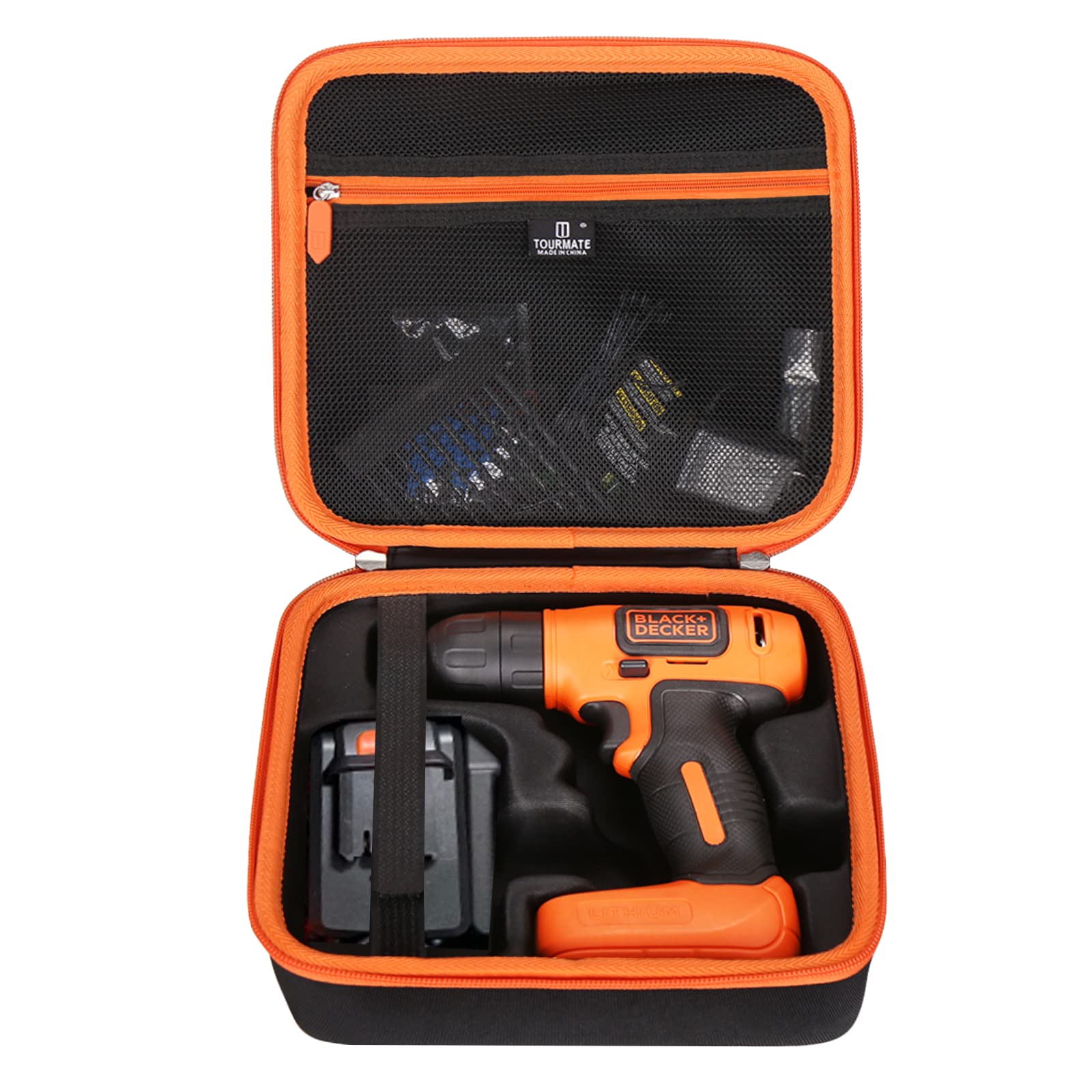 Tourmate Hard Travel Case for BLACK+DECKER 8V MAX* Cordless Drill with 43 Piece Accessories (BDCD8HDPK) / GardenJoy Cordless Power Drill Set with