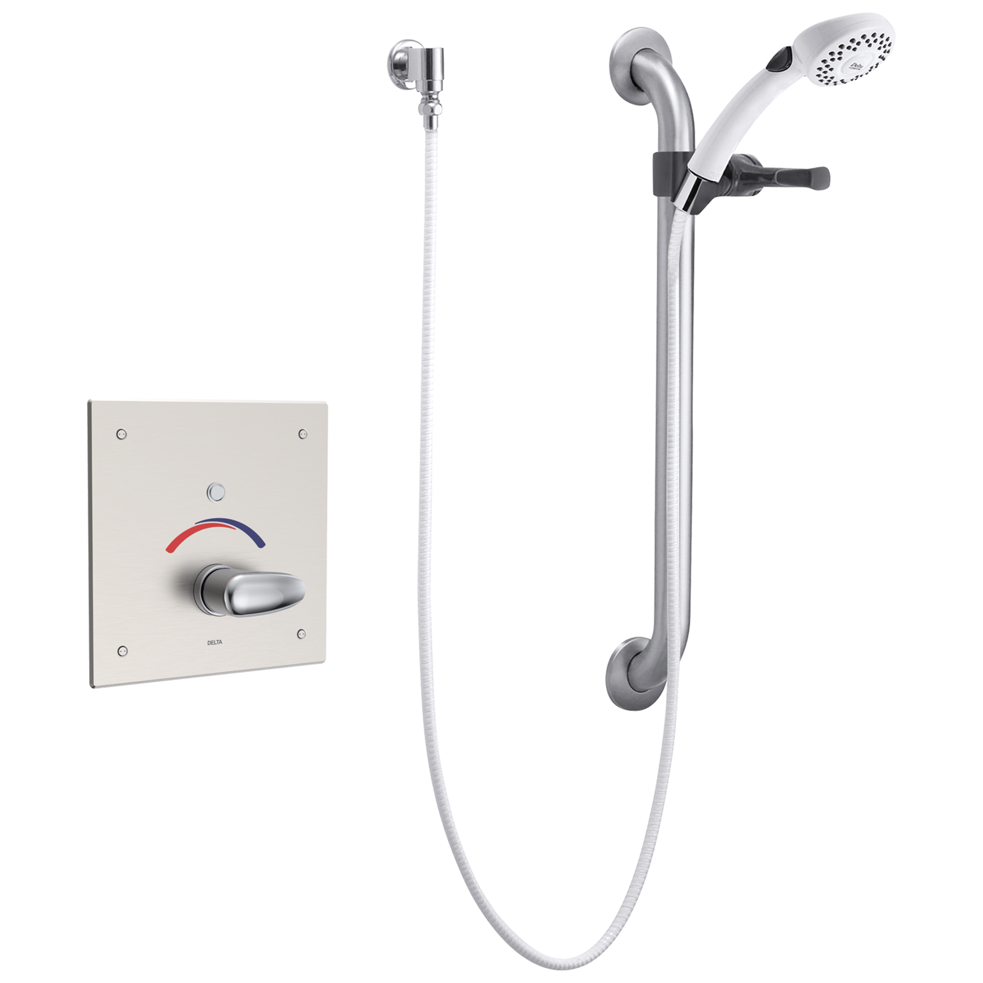 Delta 860T157 Commercial Electronic Shower Trim with Push Button Activator – Hardwire