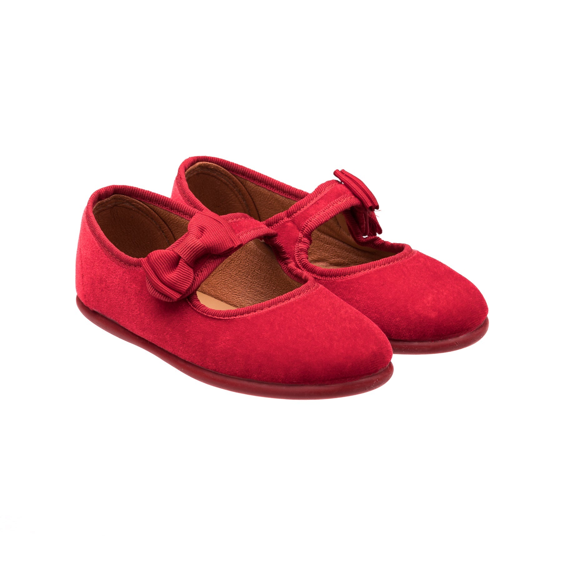 Velvet Bow Mary Jane Red