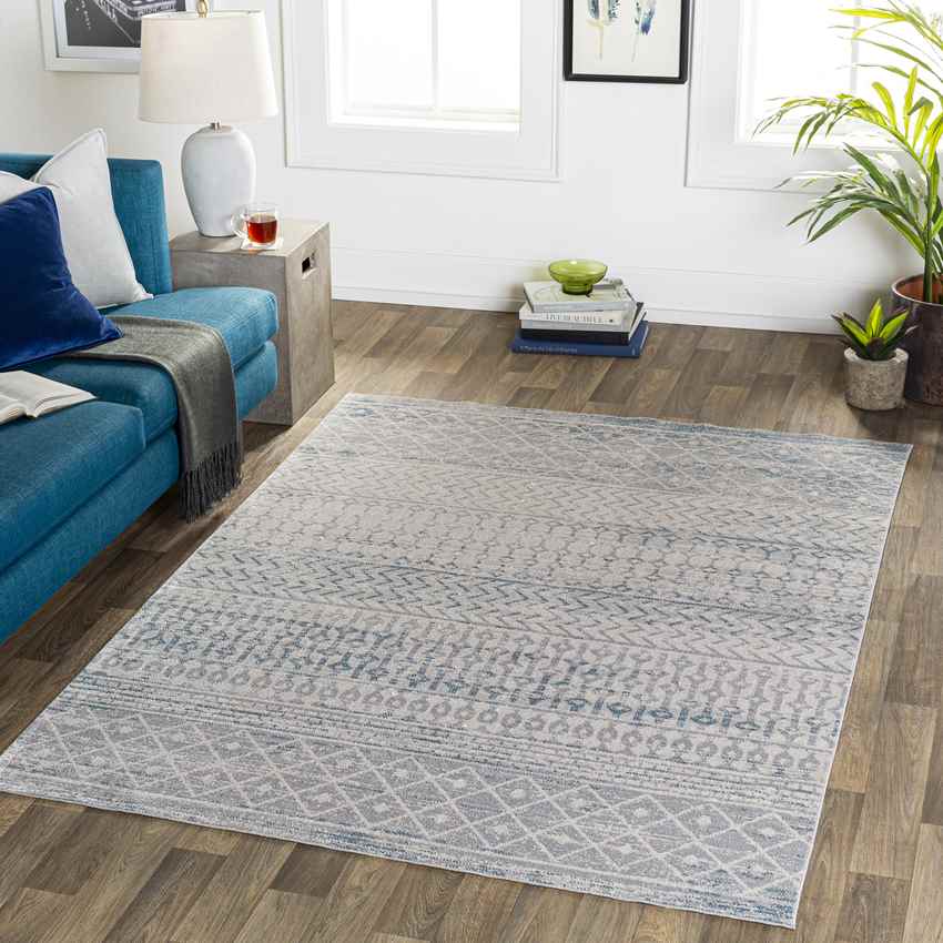 West Terre Haute Global Medium Gray Washable Area Rug