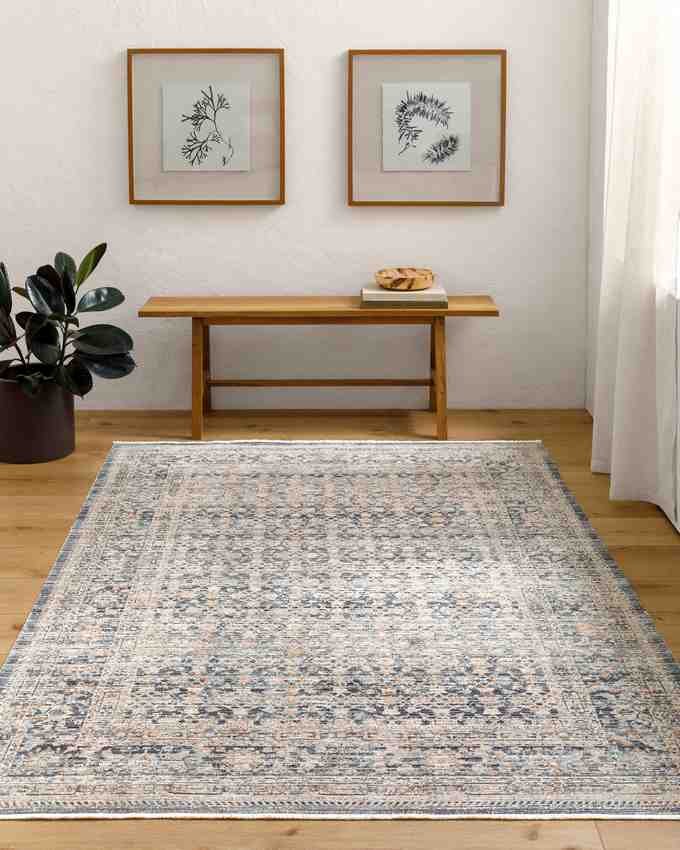 Margaret Traditional Dark Blue Washable Area Rug – Becki Owens x Livabliss