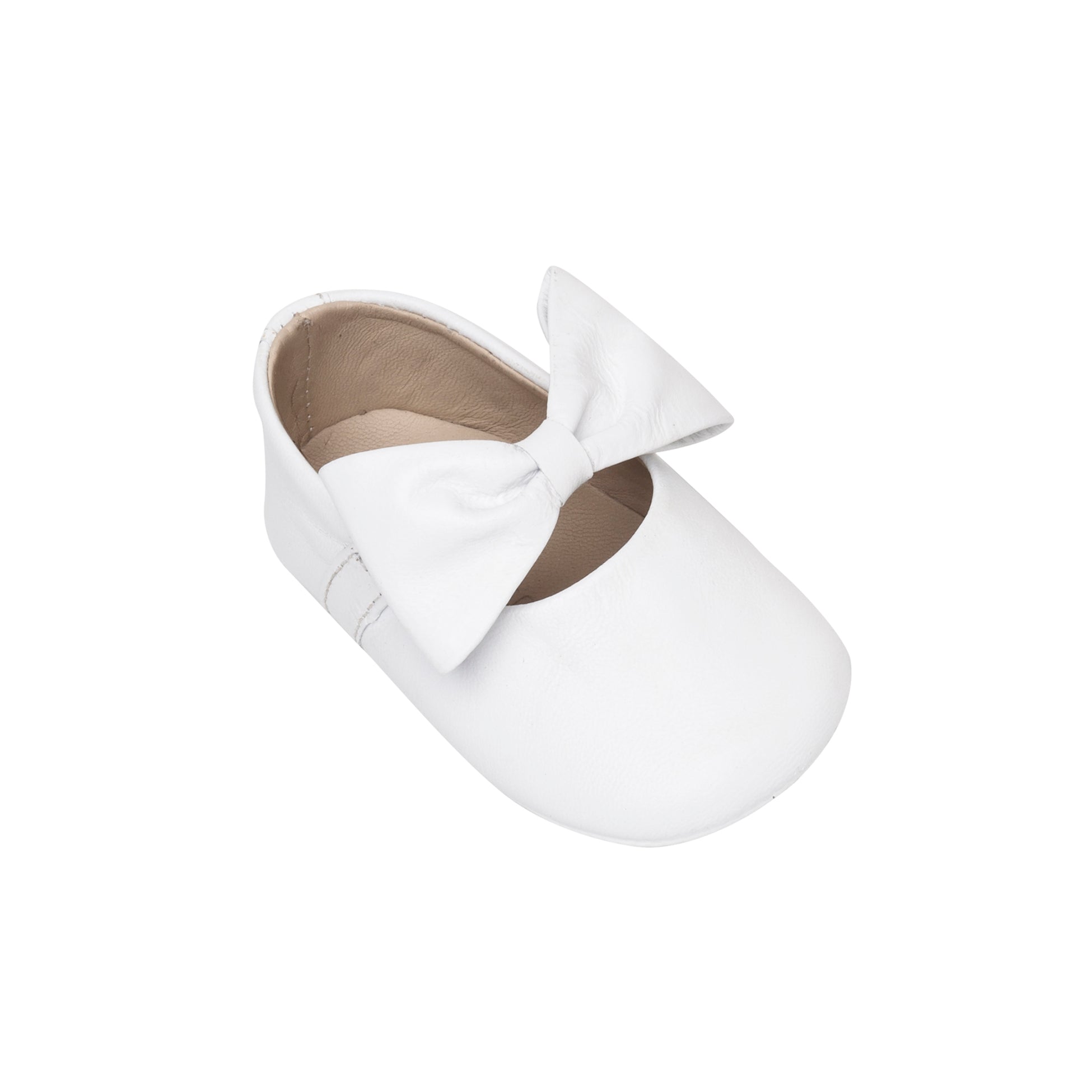 Baby Ballerina With Bow White