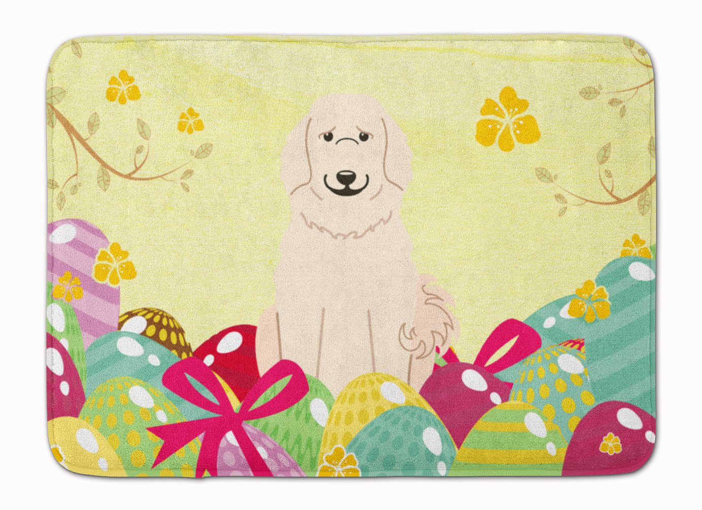 Easter Eggs Great Pyrenese Machine Washable Memory Foam Mat BB6083RUG