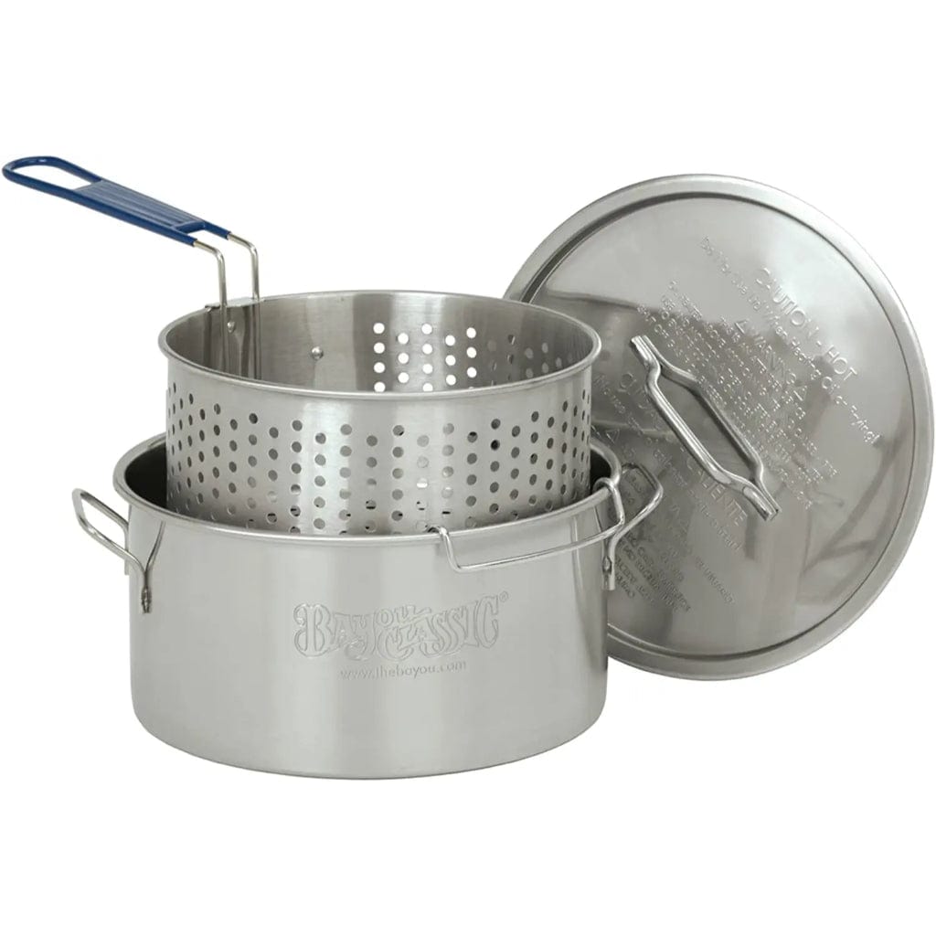 Bayou Classic 14-Quart Stainless Steel Fry Pot w/ Lid & Basket