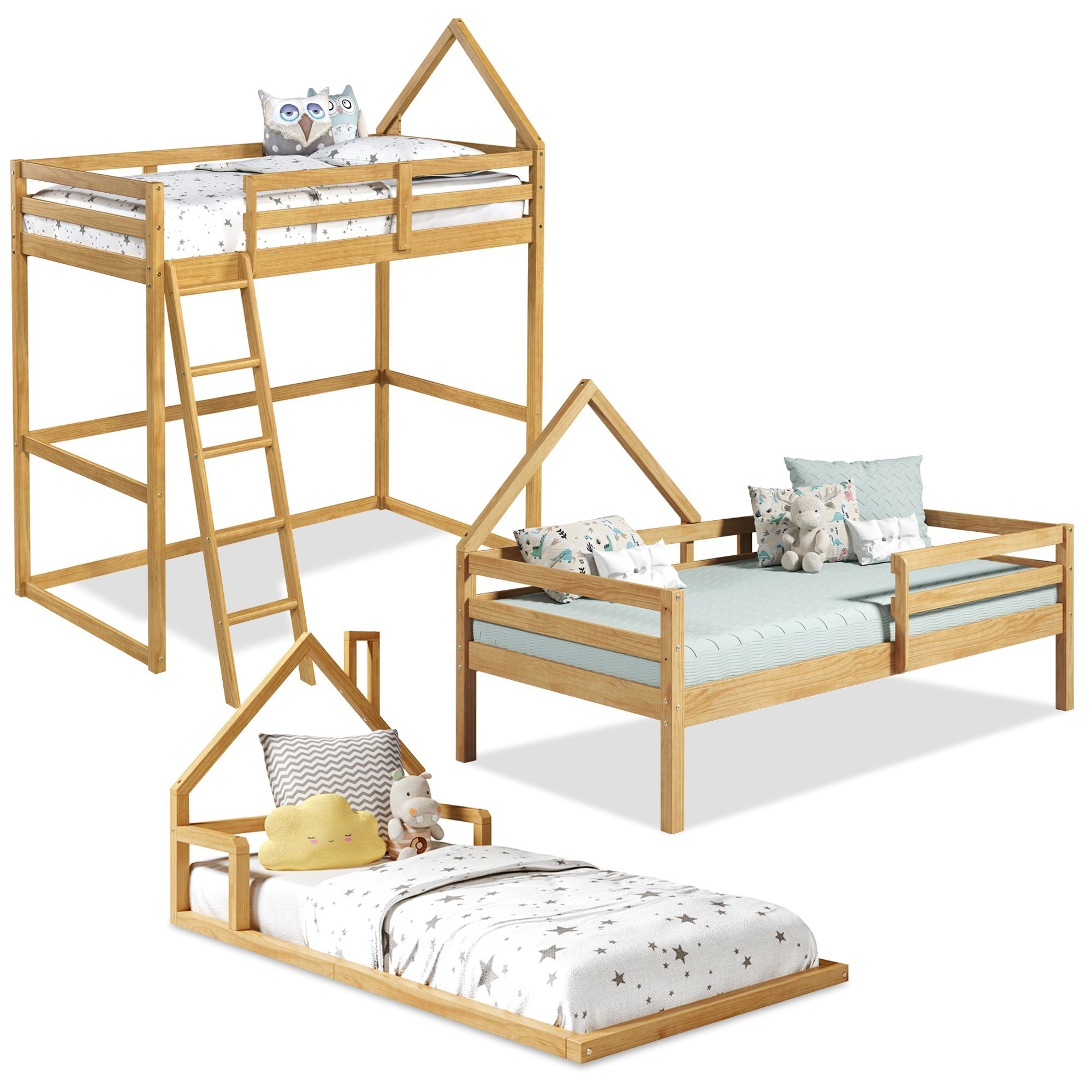 Casita Kids Wood Montessori inspired Bedroom Set – Loft, Floor and Single