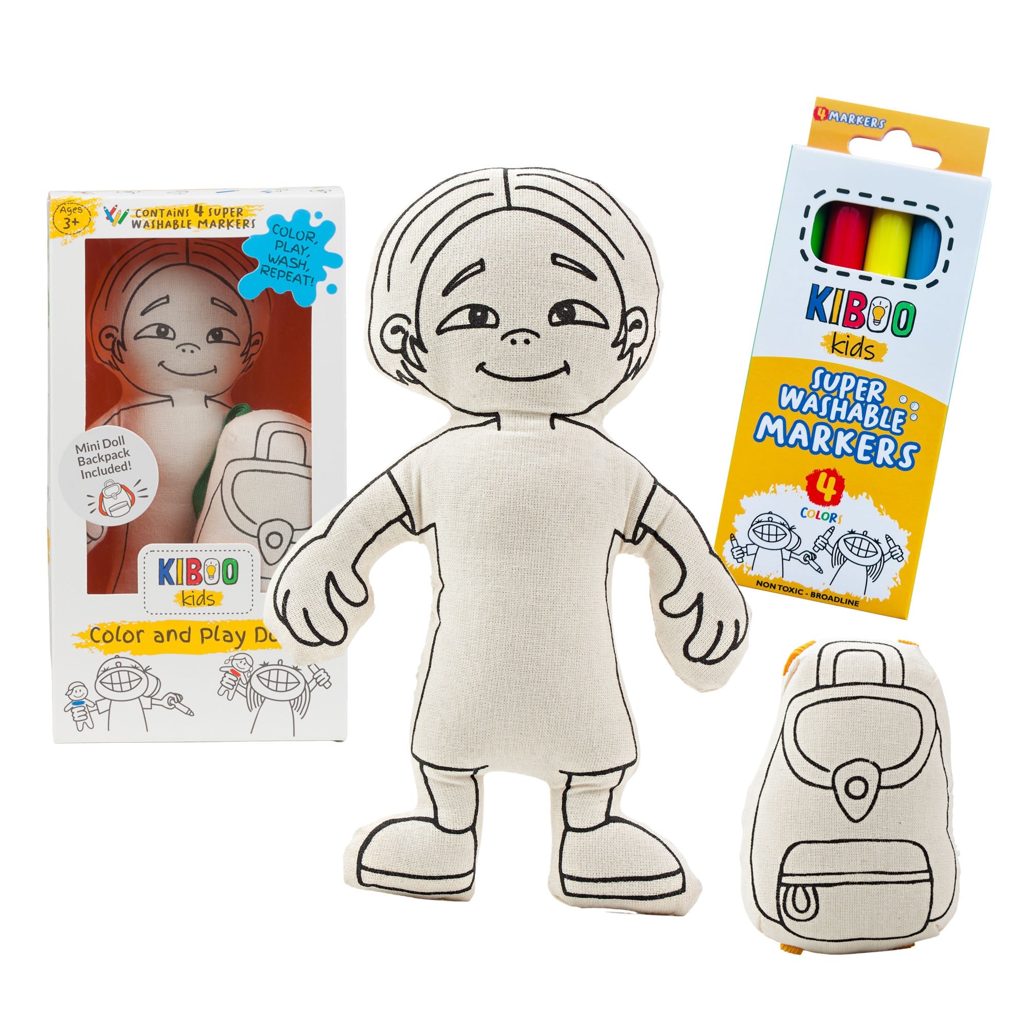 Kiboo Kids: Doll For Coloring – Gender Neutral – Kid With Parted Hair