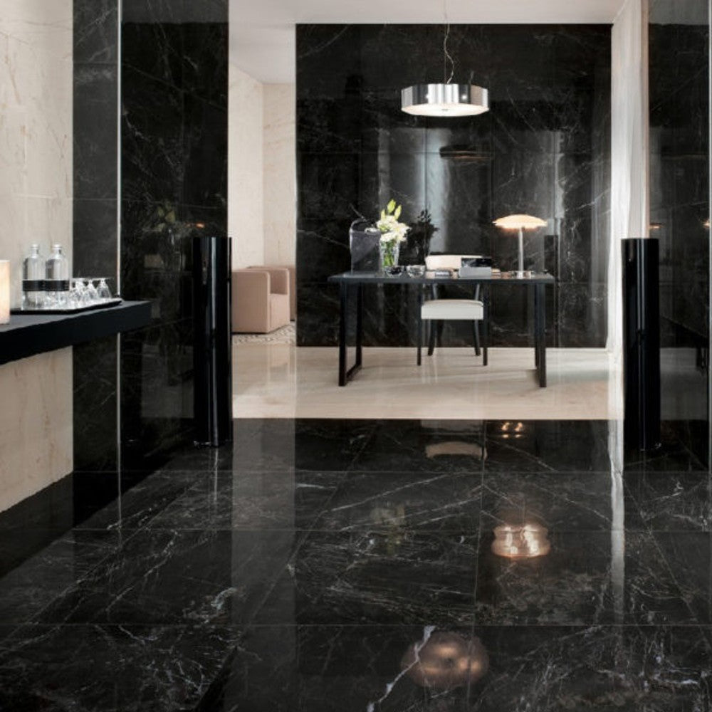 Nero Marquina Black Marble Tile