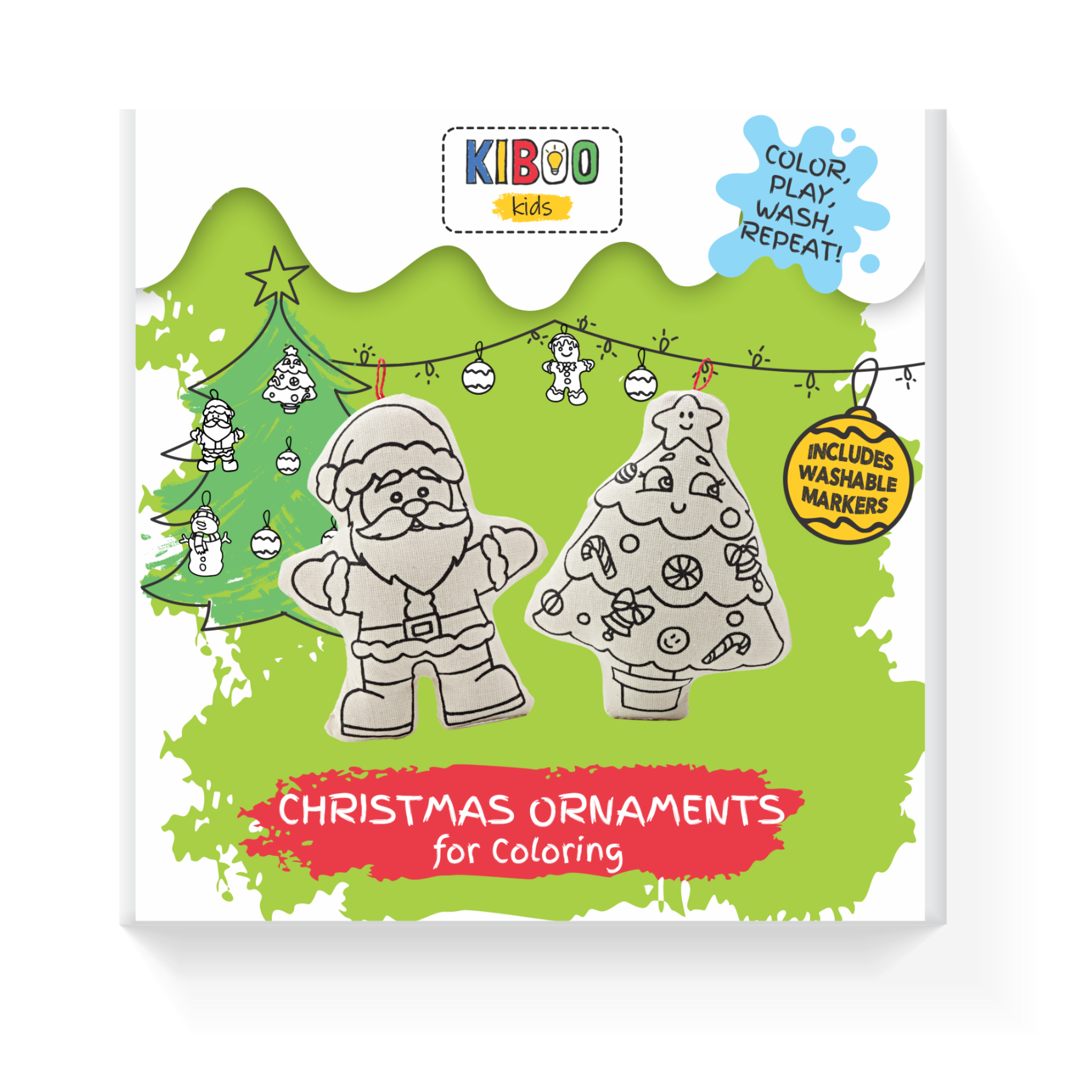 Ornaments For Coloring – Santa Klaus And Tree