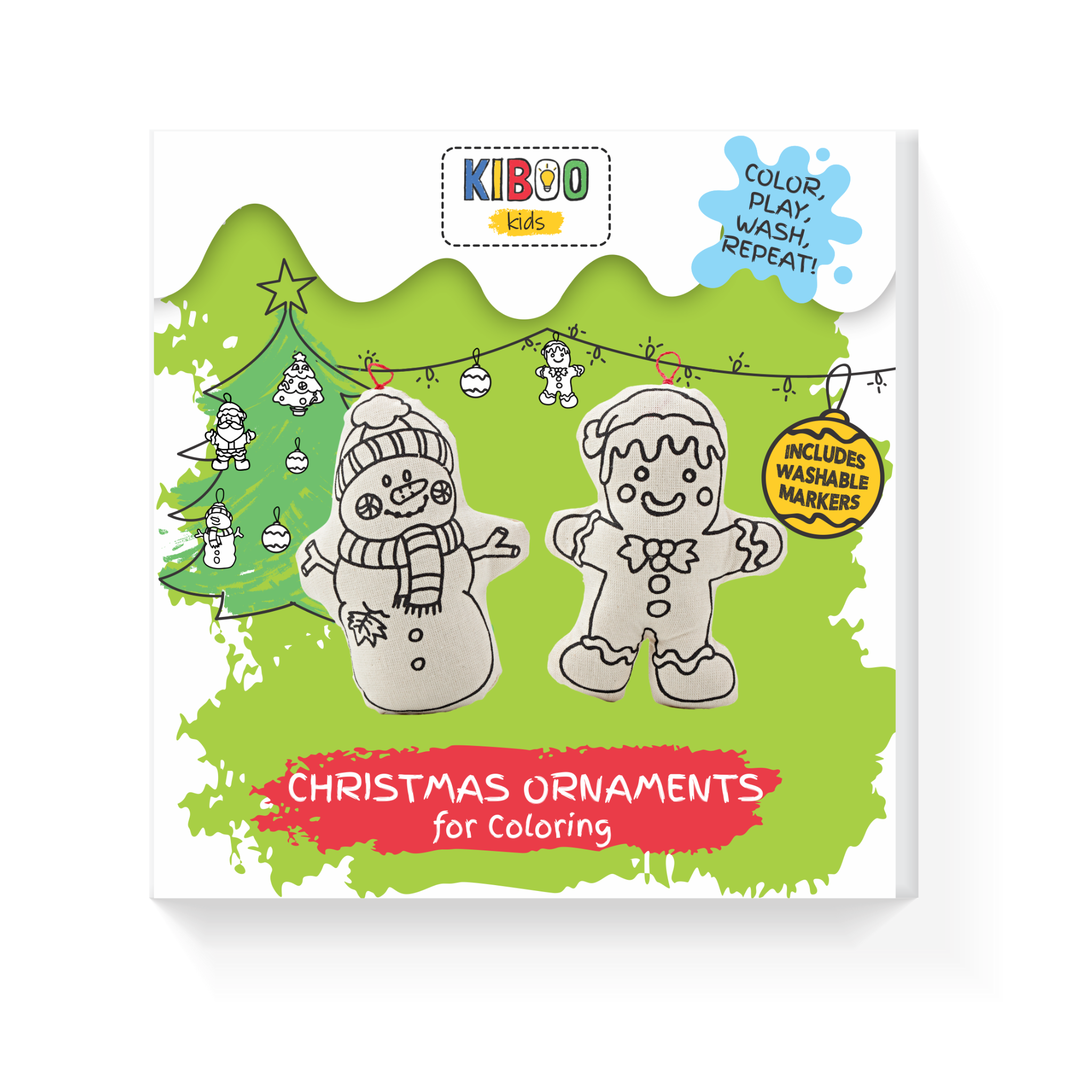 Ornaments For Coloring – Gingerbread Man And Snowman