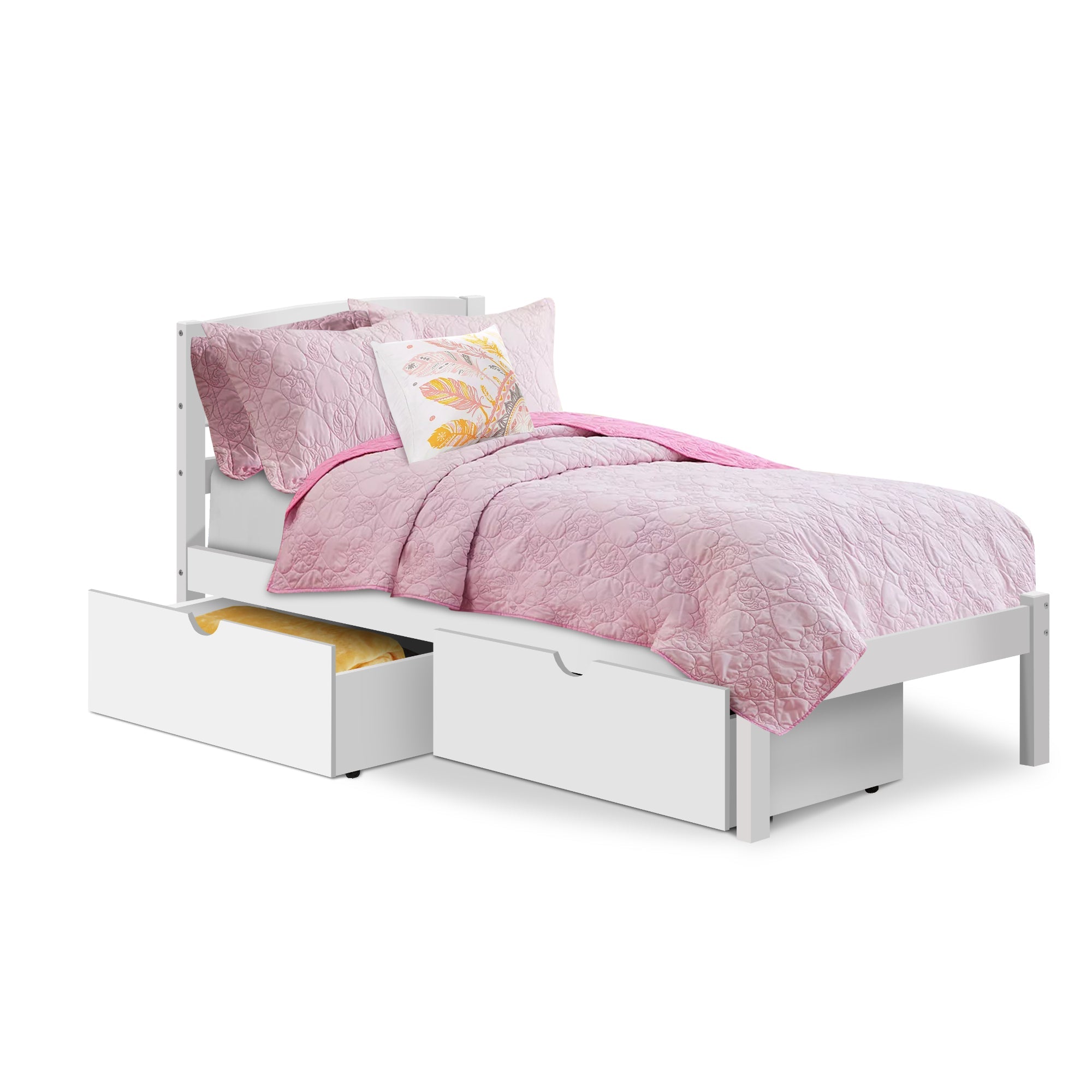 P’kolino Twin Bed with Storage Drawers – White