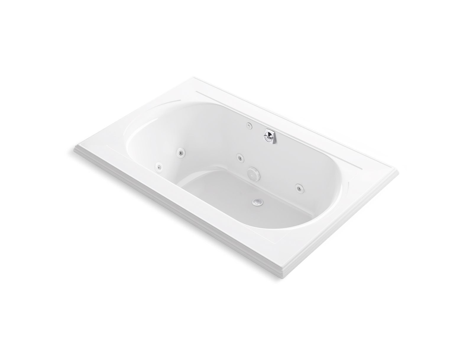 KOHLER K-1170-JH-0 Memoirs 66″ X 42″ Drop-In Whirlpool Bath In White