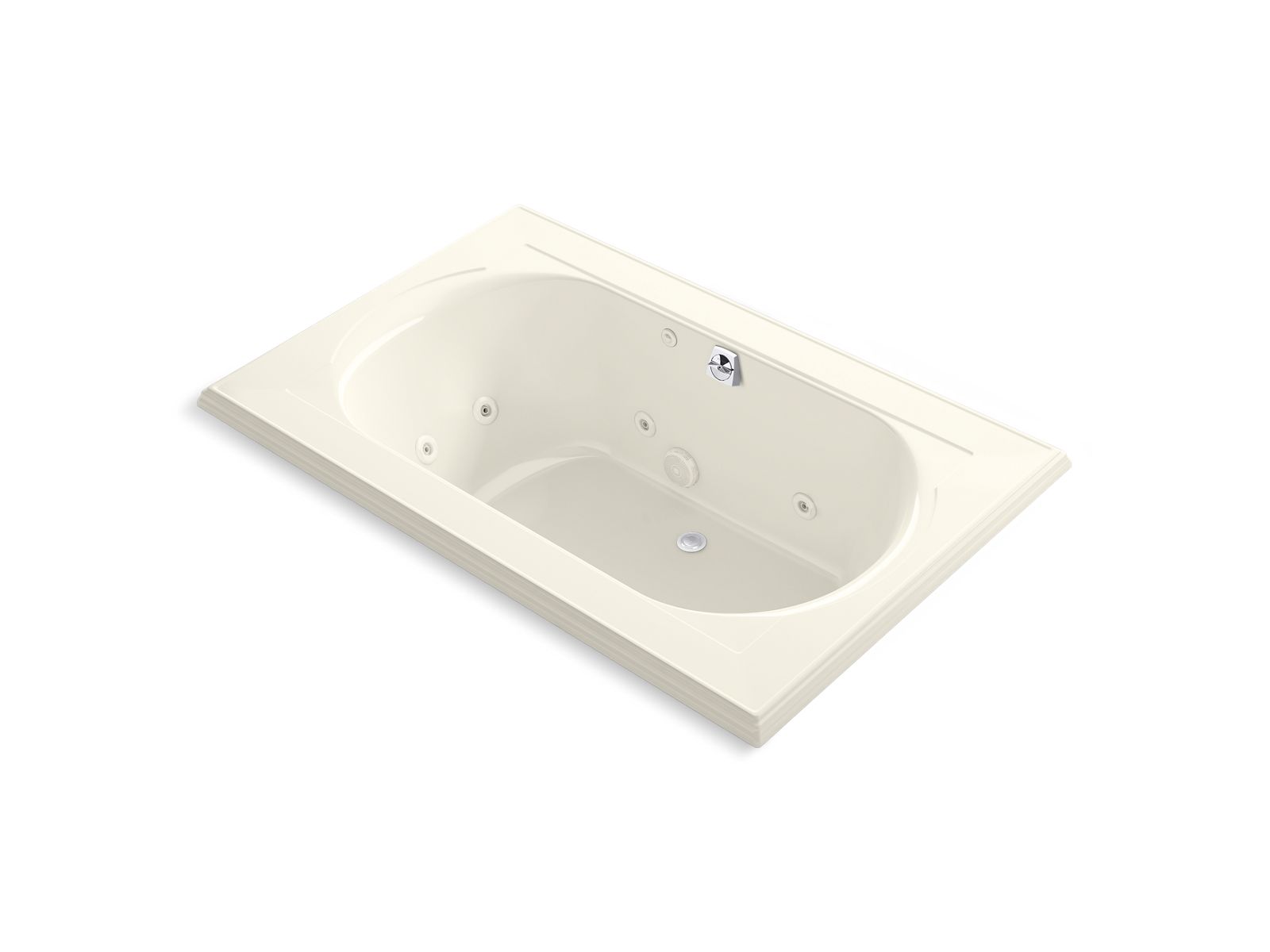 KOHLER K-1170-JHN-96 Memoirs 66″ X 42″ Drop-In Whirlpool Bath In Biscuit