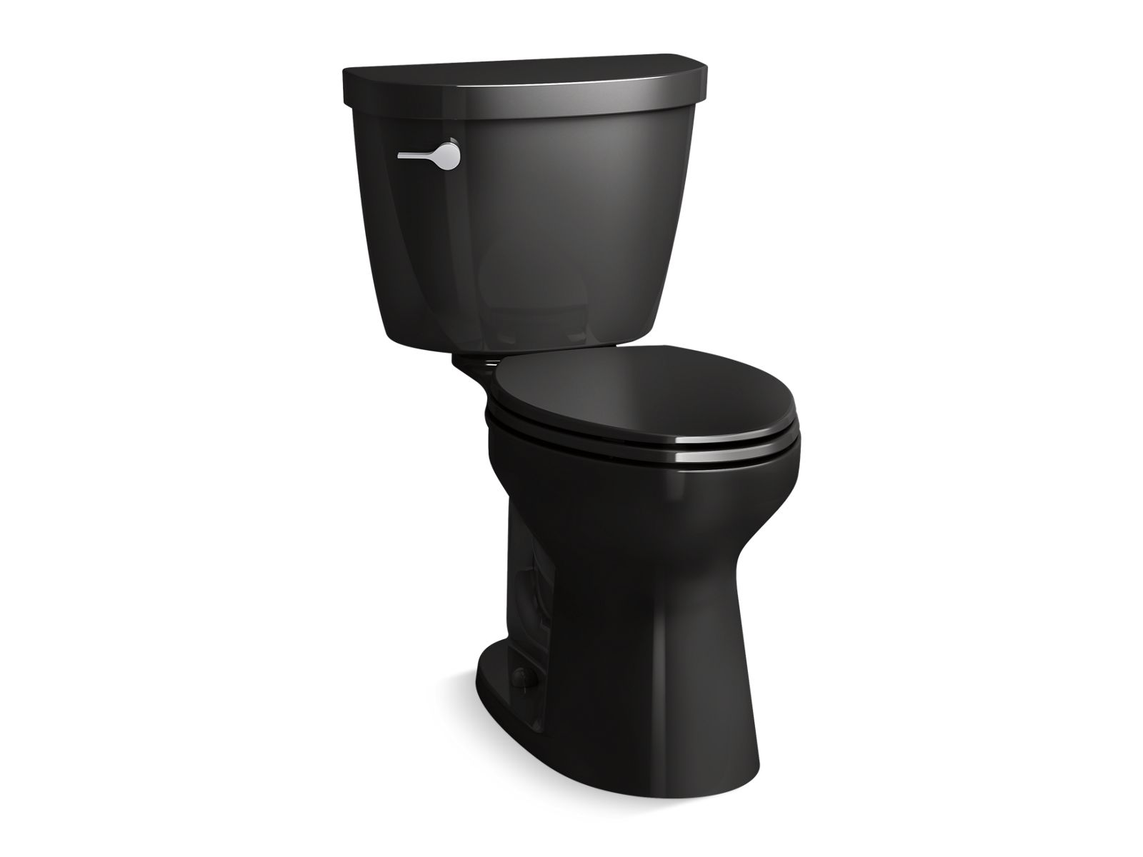 KOHLER K-31620-7 Cimarron Two-Piece Elongated Toilet, 1.6 Gpf In Black Black