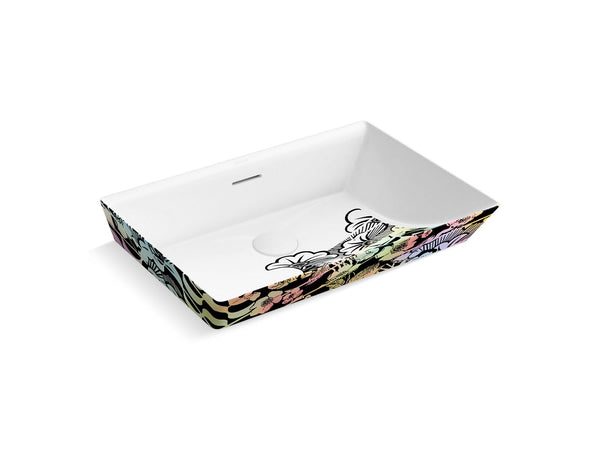 Flora Tropical By Ananda Nahú Brazn® 23″ Rectangular Semi-Recessed Vessel Bathroom Sink