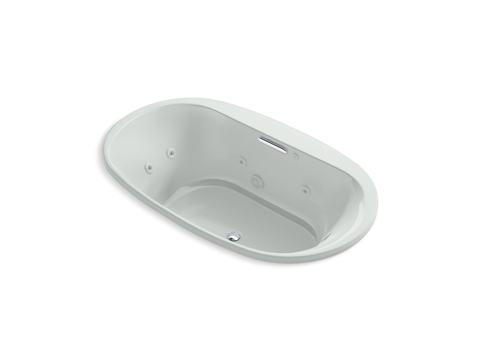 KOHLER K-5718-JH-95 Underscore 72″ X 42″ Drop-In Heated Whirlpool Bath In Ice Grey