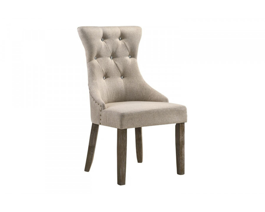 ACME – Gabrian Side Chair (Set-2) in Beige/Reclaimed Gray (60173)