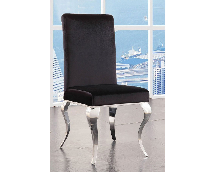 ACME – Fabiola Side Chair (Set-2) in Black/Stainless Steel