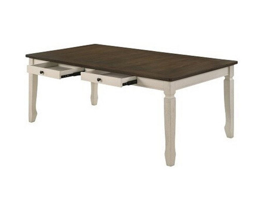 ACME – Fedele Dining Table in Weathered Oak/Cream