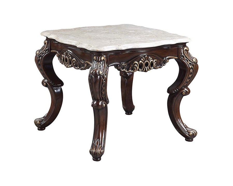 ACME – Benbek End Table in Marble/Antique Oak