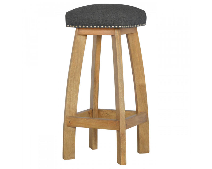 Artisan – Studded Bar Stool in Black, Tweed