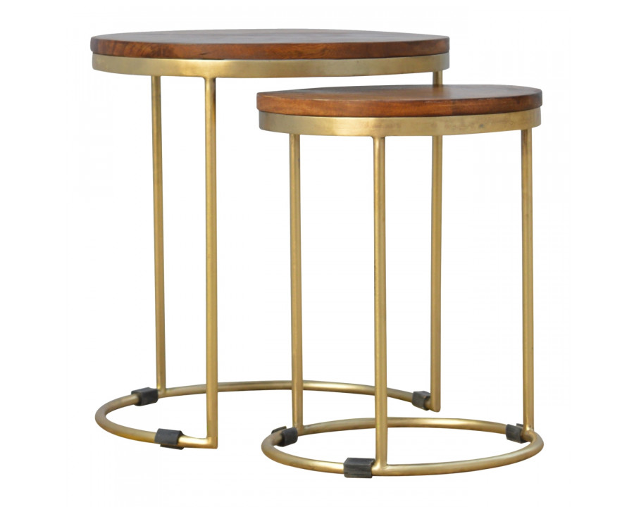 Artisan – Nesting Stool Set of 2 in Gold