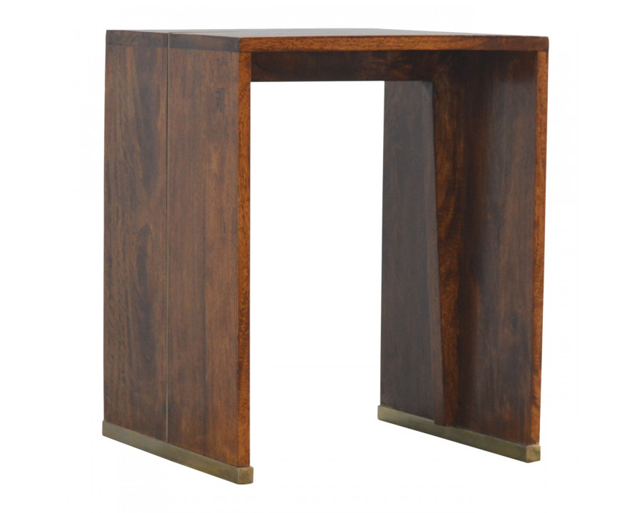 Artisan – End Table with Gold Inlay in Chestnut