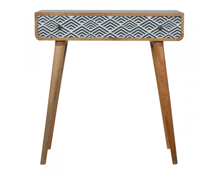 Artisan – Monochrome Print Console Table in Oak-Ish