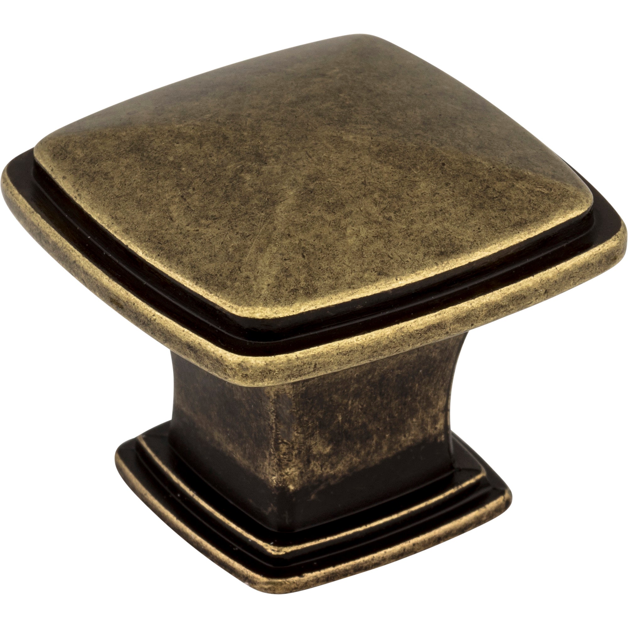 JEFFREY ALEXANDER 1091AEM Milan 1 1-1/4″ Length Square Knob – Distressed Antique Brass