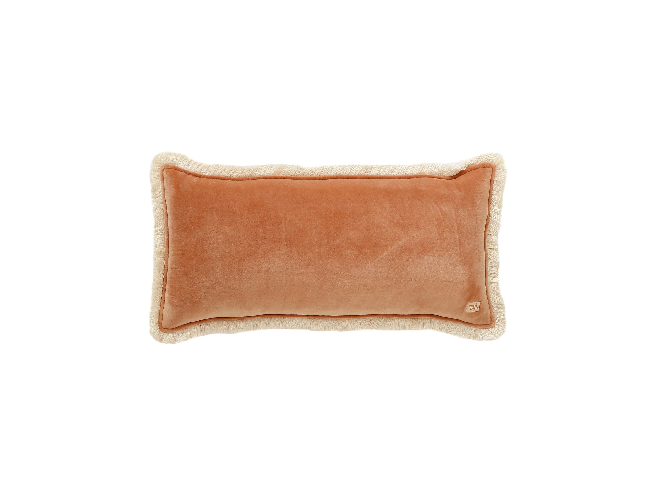 Soft Velvet Caramel – Bolster Pillow With Fringe