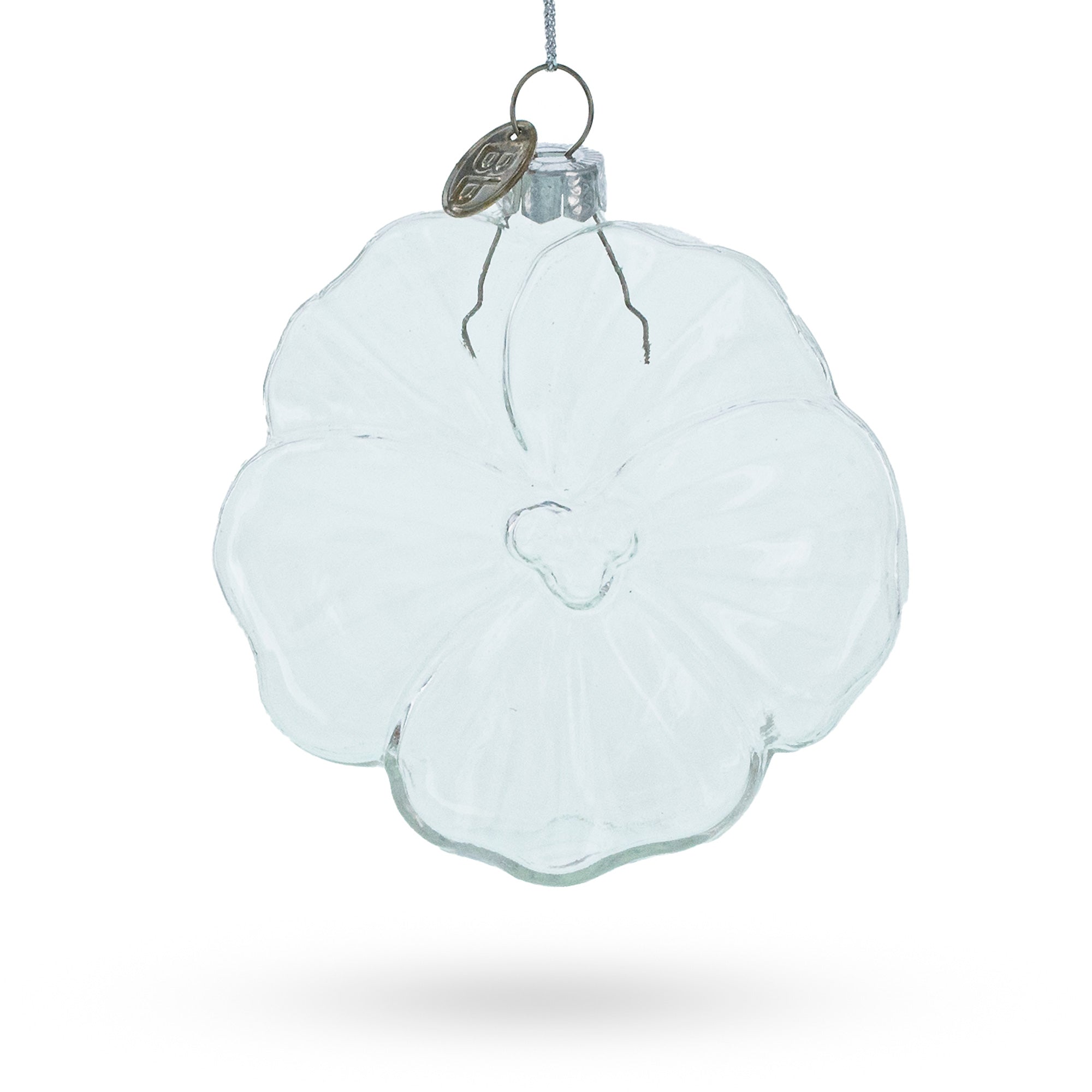 Blossoming Beauty: Flower-shaped – Clear Blown Glass Christmas Ornament