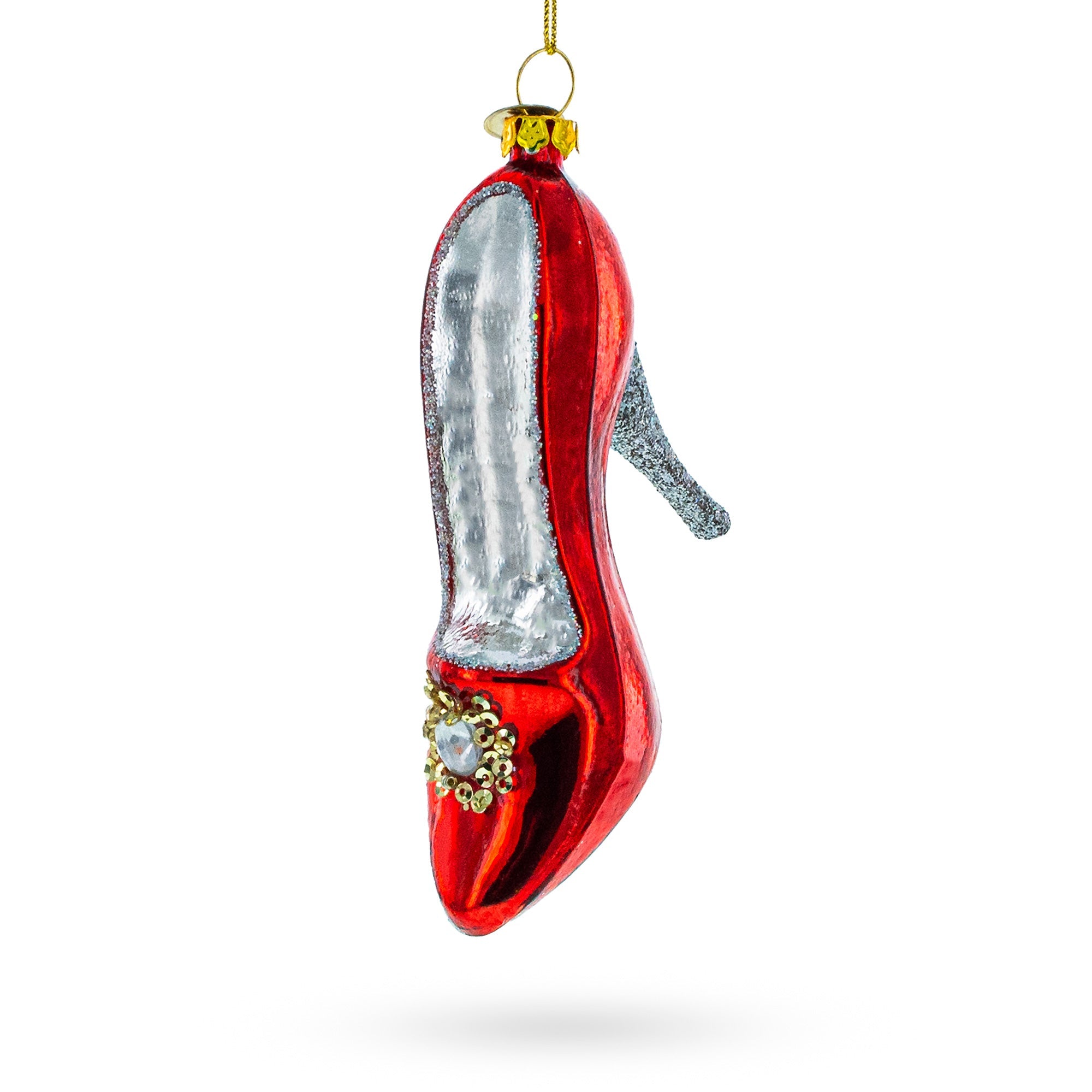 Sultry Red High Heel Shoe – Blown Glass Christmas Ornament