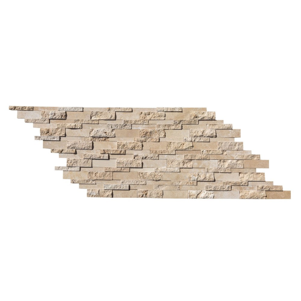 Classic Travertine Stacked Stone Ledger Panel