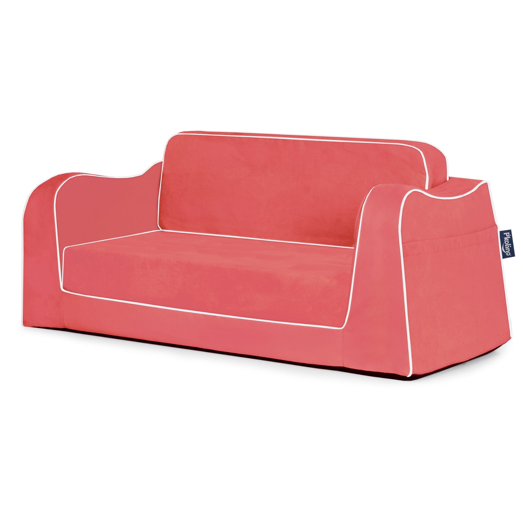 Little Reader Sofa Lounge – Coral with White Piping