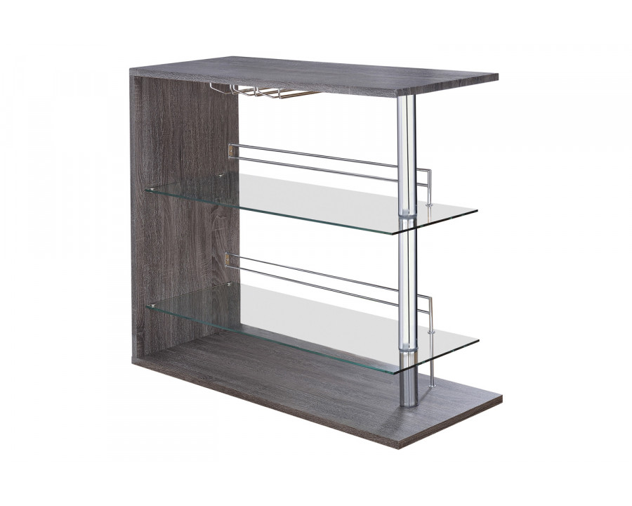 Coaster – Rectangular 2-Shelf Bar Unit in Gray